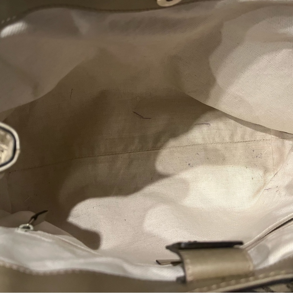 Gucci Beige Brown Monogram Tote with Gold Accent Charm - Picture 7 of 13